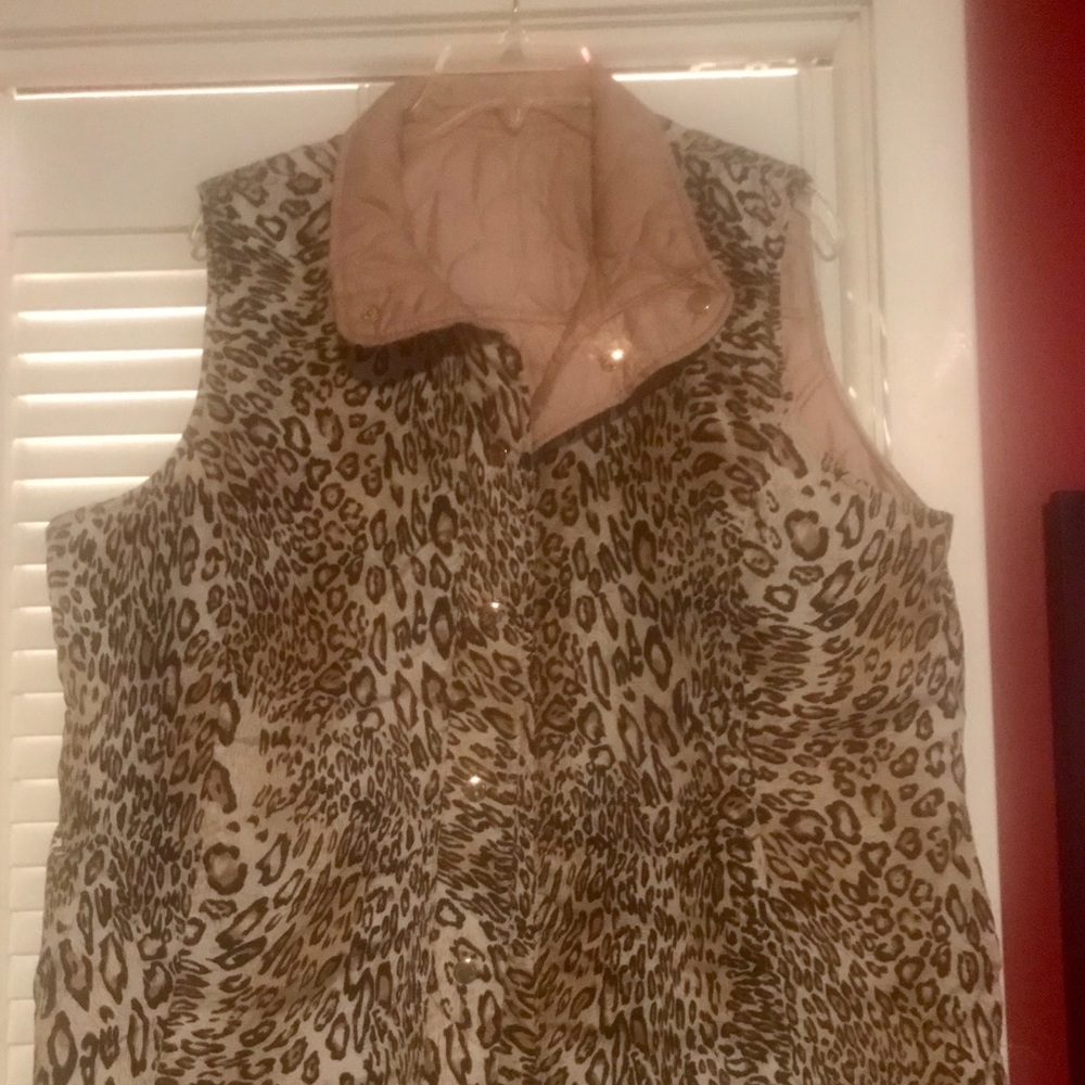 Leopard Print/Gold reversible vest